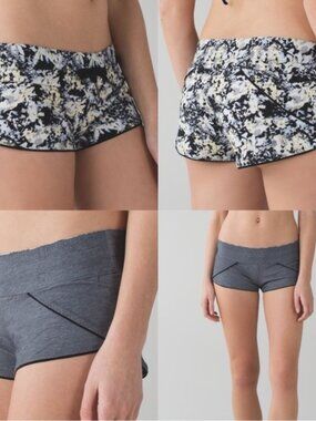 Lululemon | Water: Surf Short Crosscourt Petal Black Clarity Yellow | Size 2